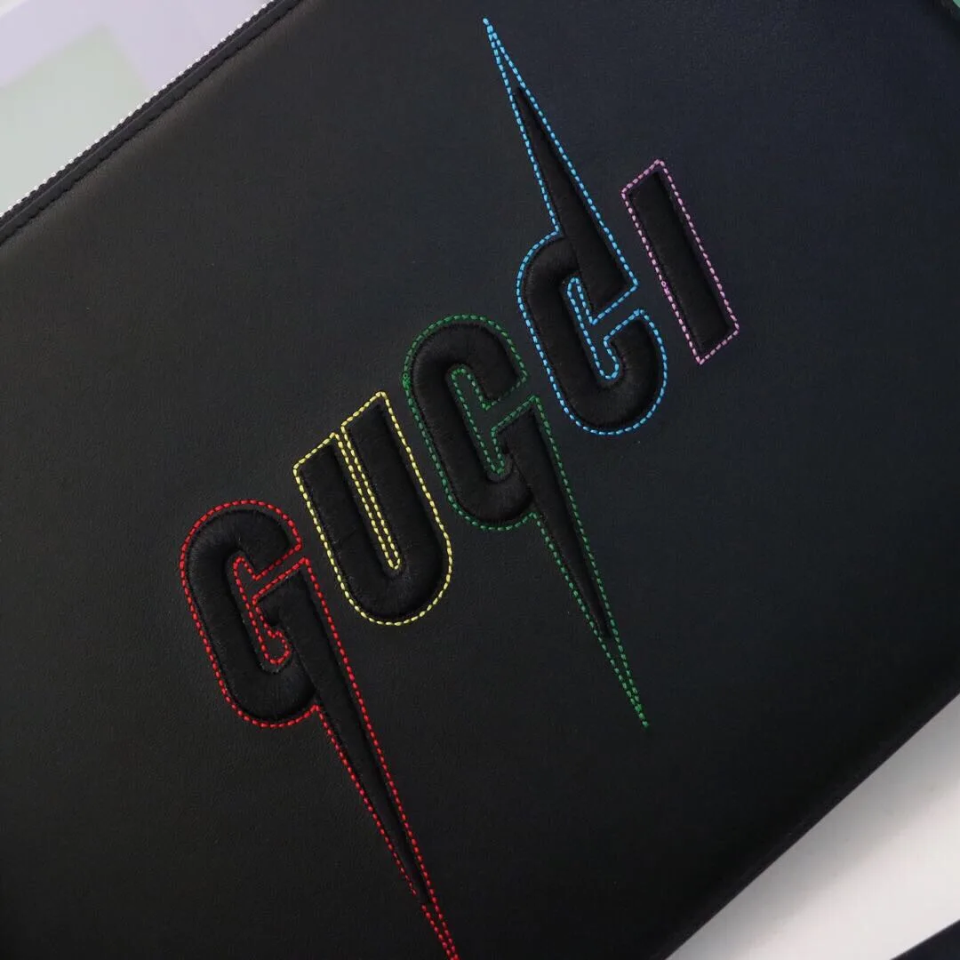 Gucci Pouch in Black With Blade Embroidery , Mens Pouch / - Image 5