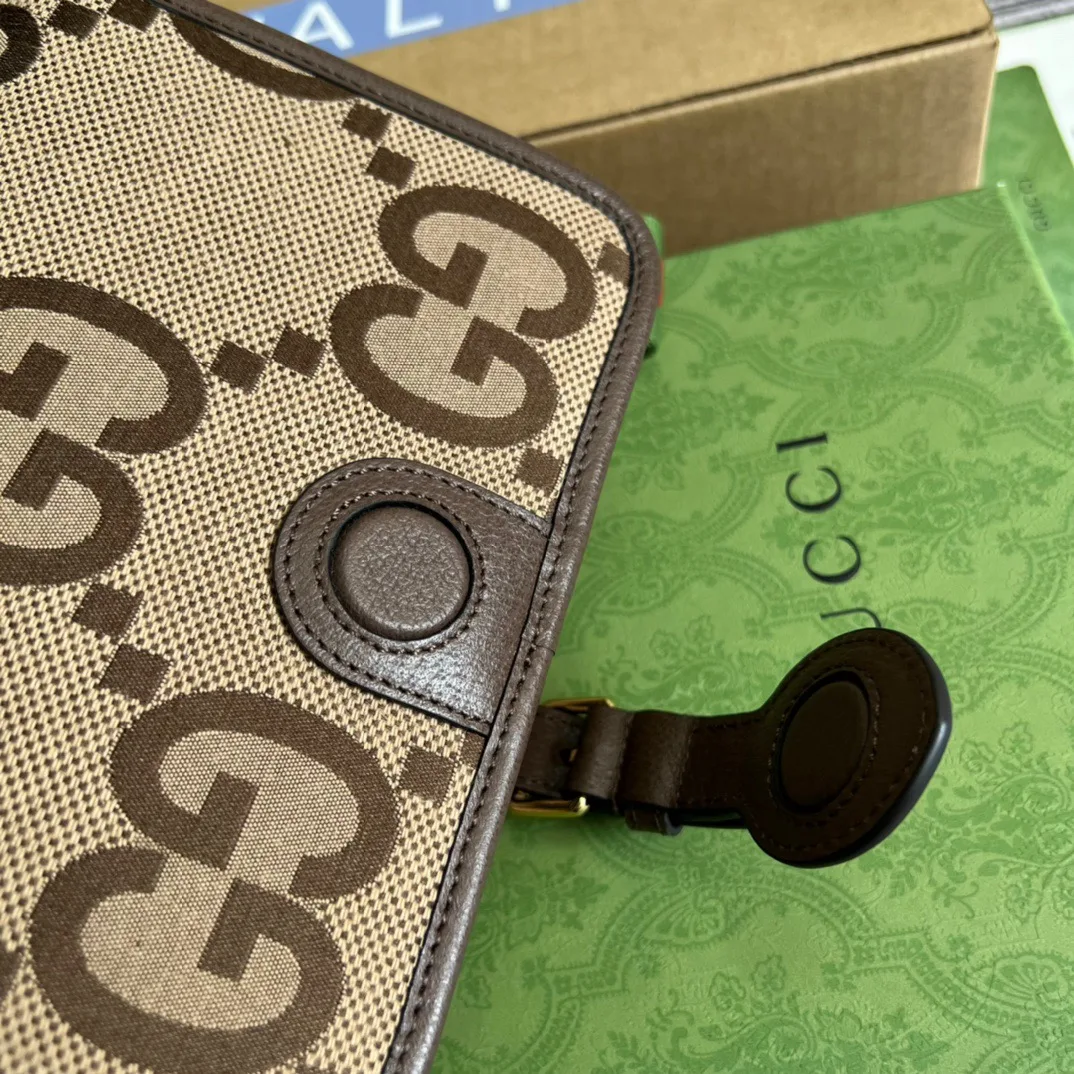 Gucci Ophidia Mini Jumbo GG Bag Camel And Ebony Jumbo GG Canvas / - Image 8