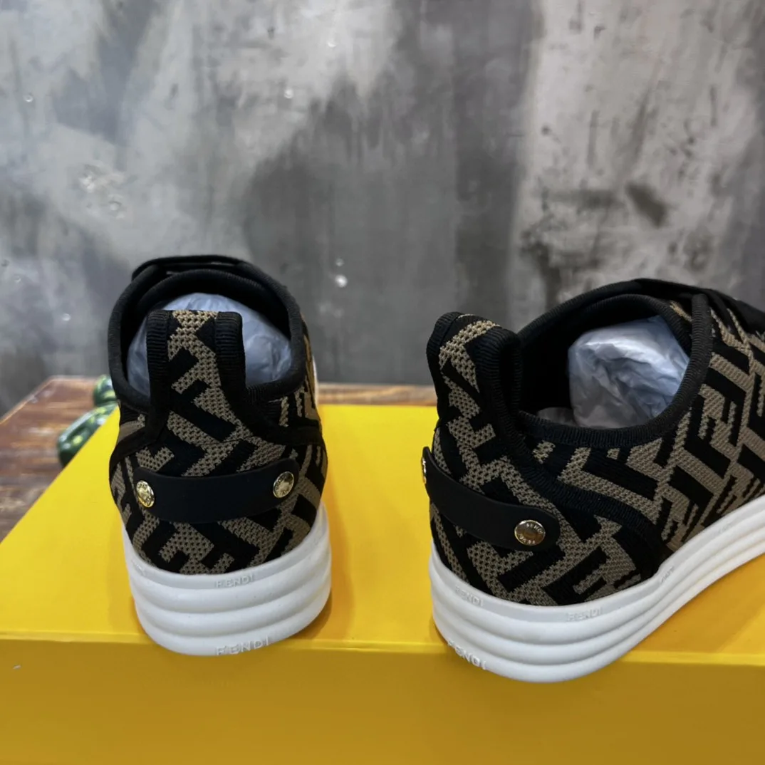 Alternative view of Fendi Domino Fabric Sneakers Brown