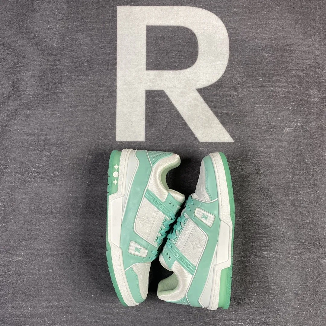 Louis Vuitton Trainer Sneaker Rubber Monogram Mint Virgil Abloh - Image 6