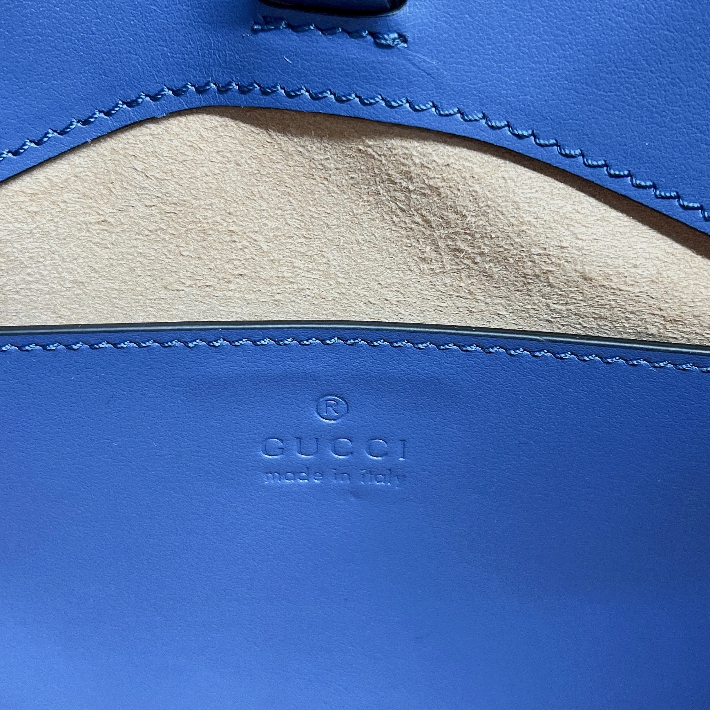Gucci Marmont Small Matelasse Tote Bag / Blue Palladium Hardware - Image 5
