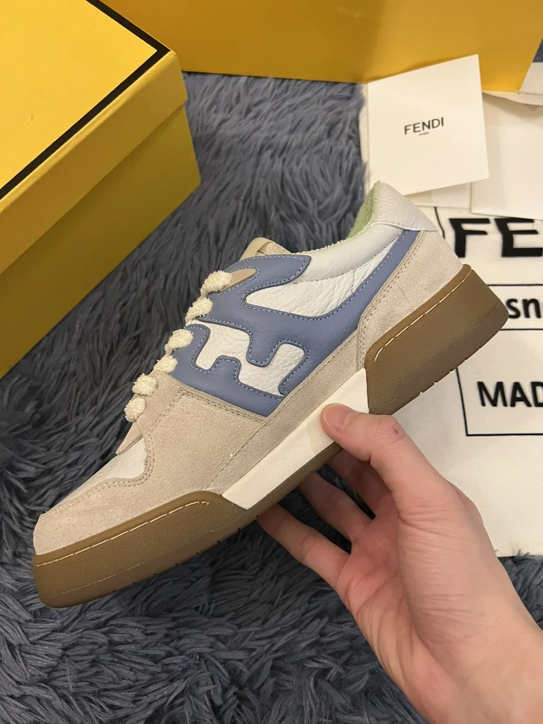 Fendi Match Low Tops Sneakers Grey 7E1493 - Image 4