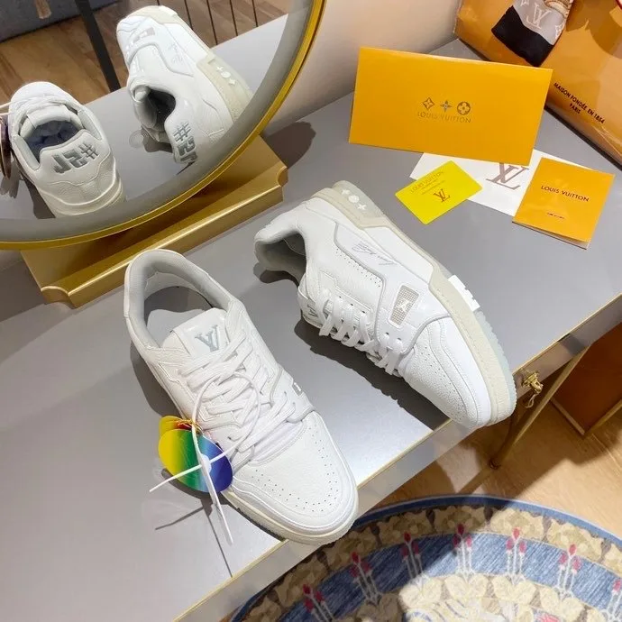 Louis Vuitton Trainer Sneaker Rubber Grain White Virgil Abloh LV 1A8WAX - Image 3