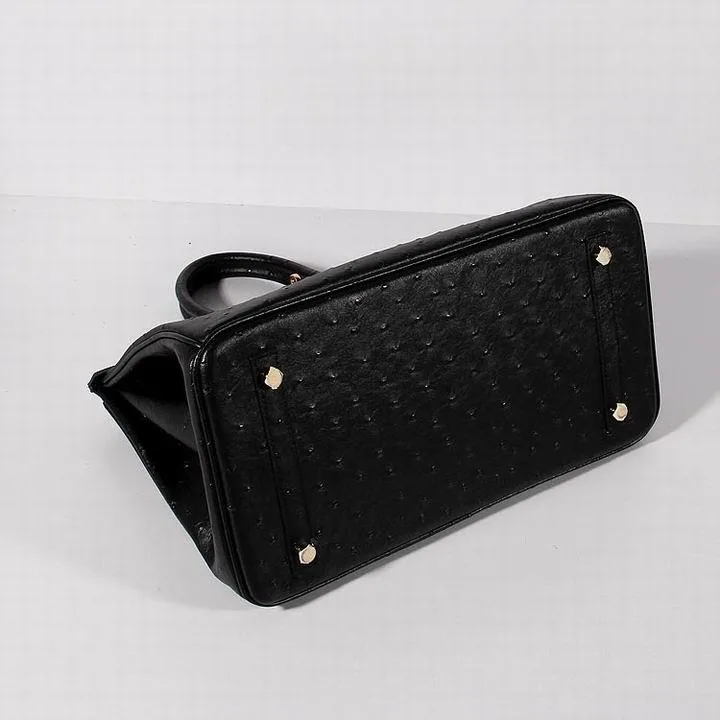 Hermes Birkin With Textures Top Handle Bag / Black Gold Hardware - Image 6
