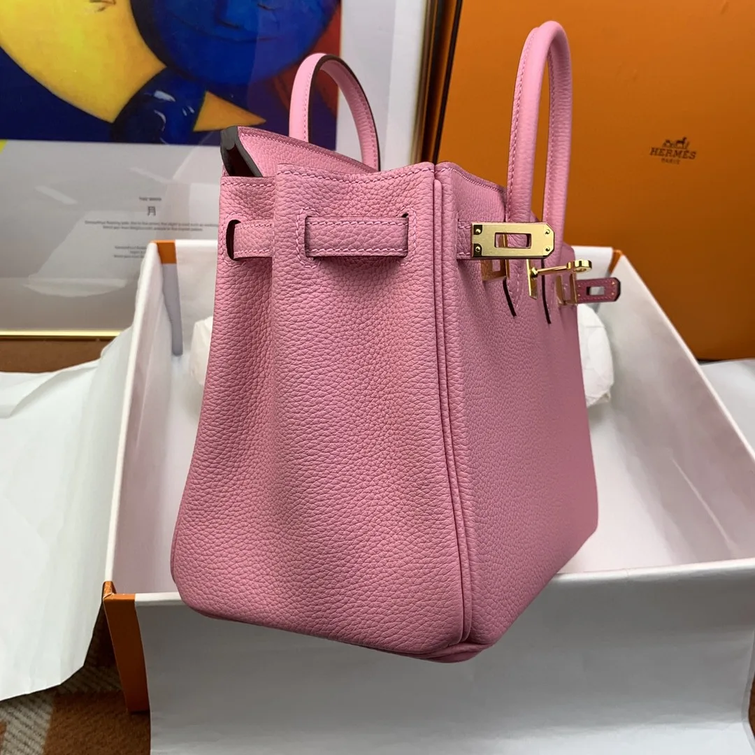Hermes Birkin Top Handle Bag / Nata Swift Pink Gold Hardware - Image 6