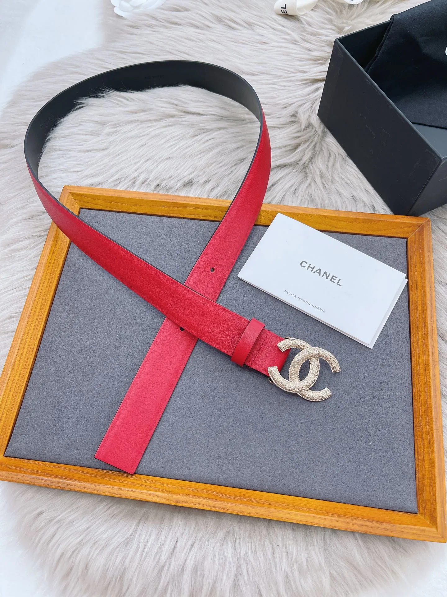 Chanel Attach Stone Metal CC Belt Red - Image 6