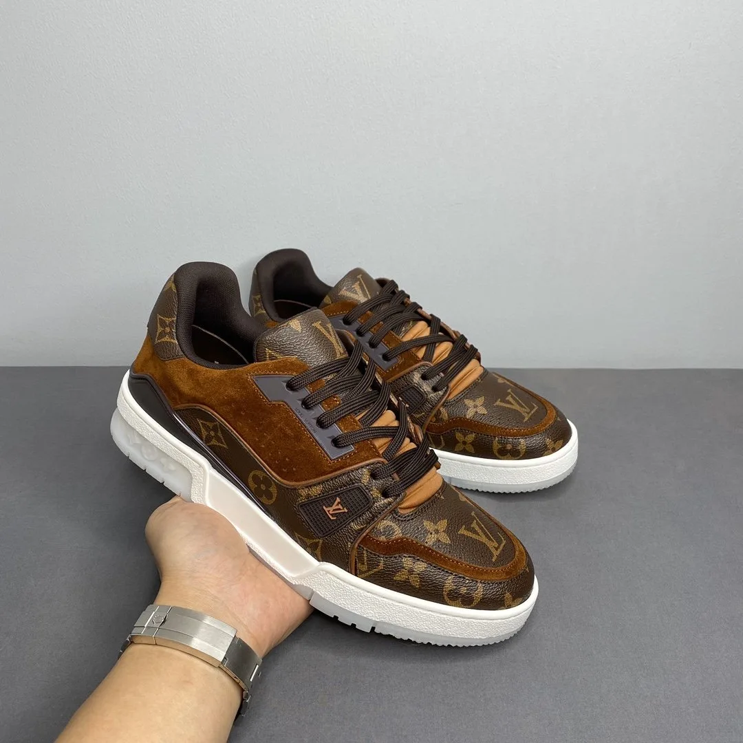 Louis Vuitton Trainer Sneaker Monogram Canvas Brown Virgil Abloh - Image 3