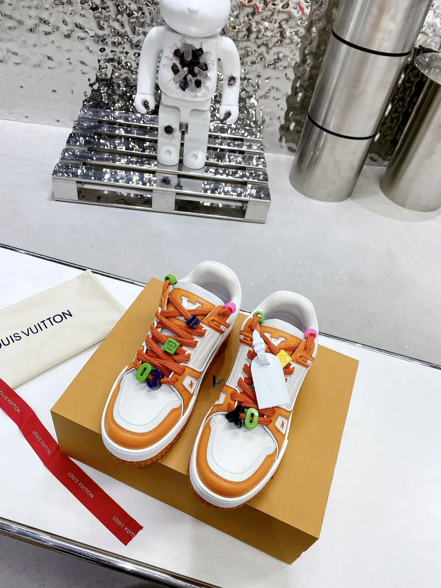 Louis Vuitton LV Trainer Sneaker Orange - Image 9