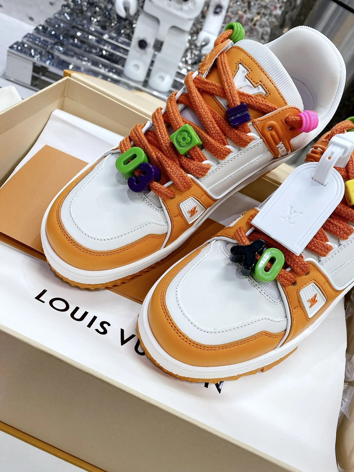 Louis Vuitton LV Trainer Sneaker Orange - Image 7