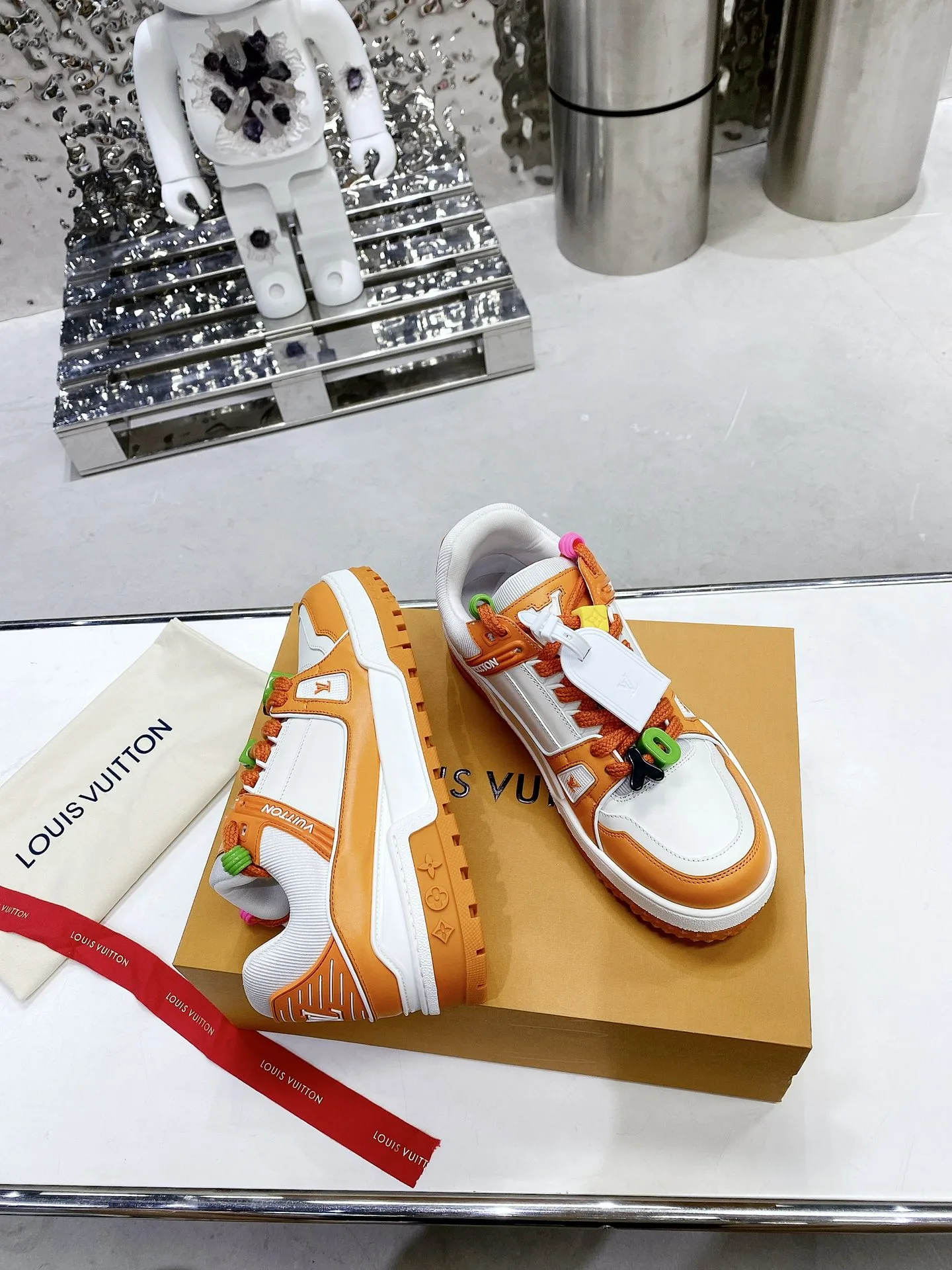 Louis Vuitton LV Trainer Sneaker Orange - Image 6