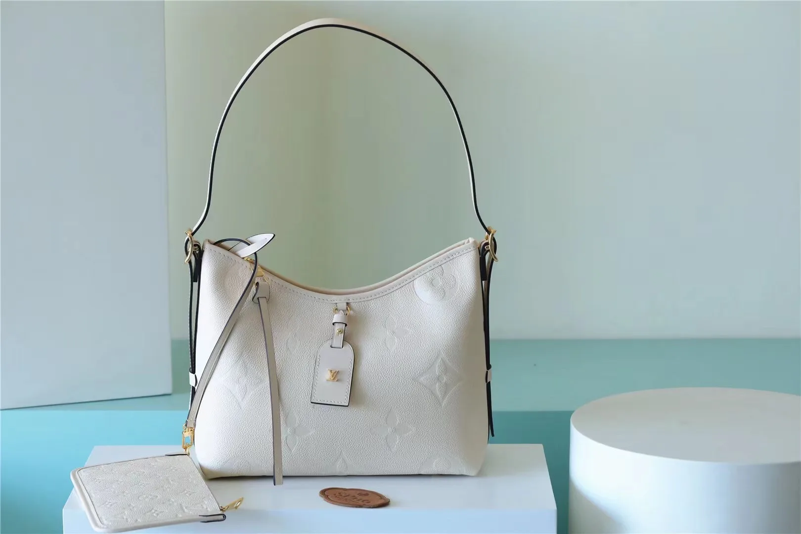 Alternative view of Louis Vuitton CarryAll PM Shoulder Bag / White Gold Hardware