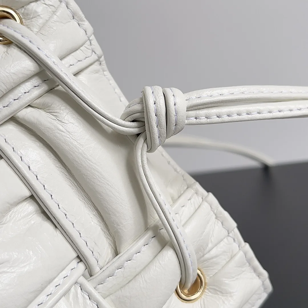 Alternative view of Bottega Veneta Small Cassette Bucket Bag White
