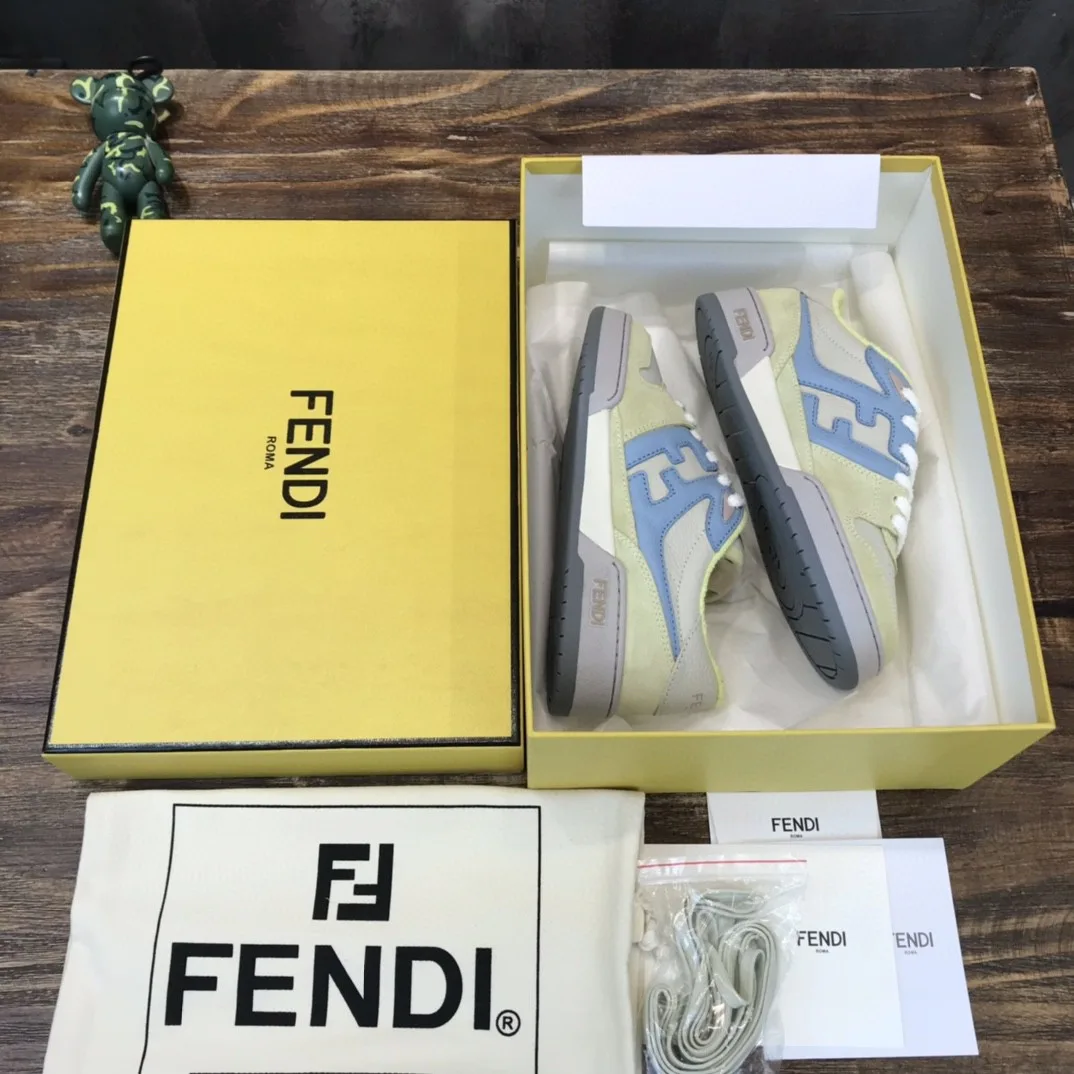 Fendi Match Low Tops Sneakers Yellow 7E1493AI1NF1H1F - Image 4