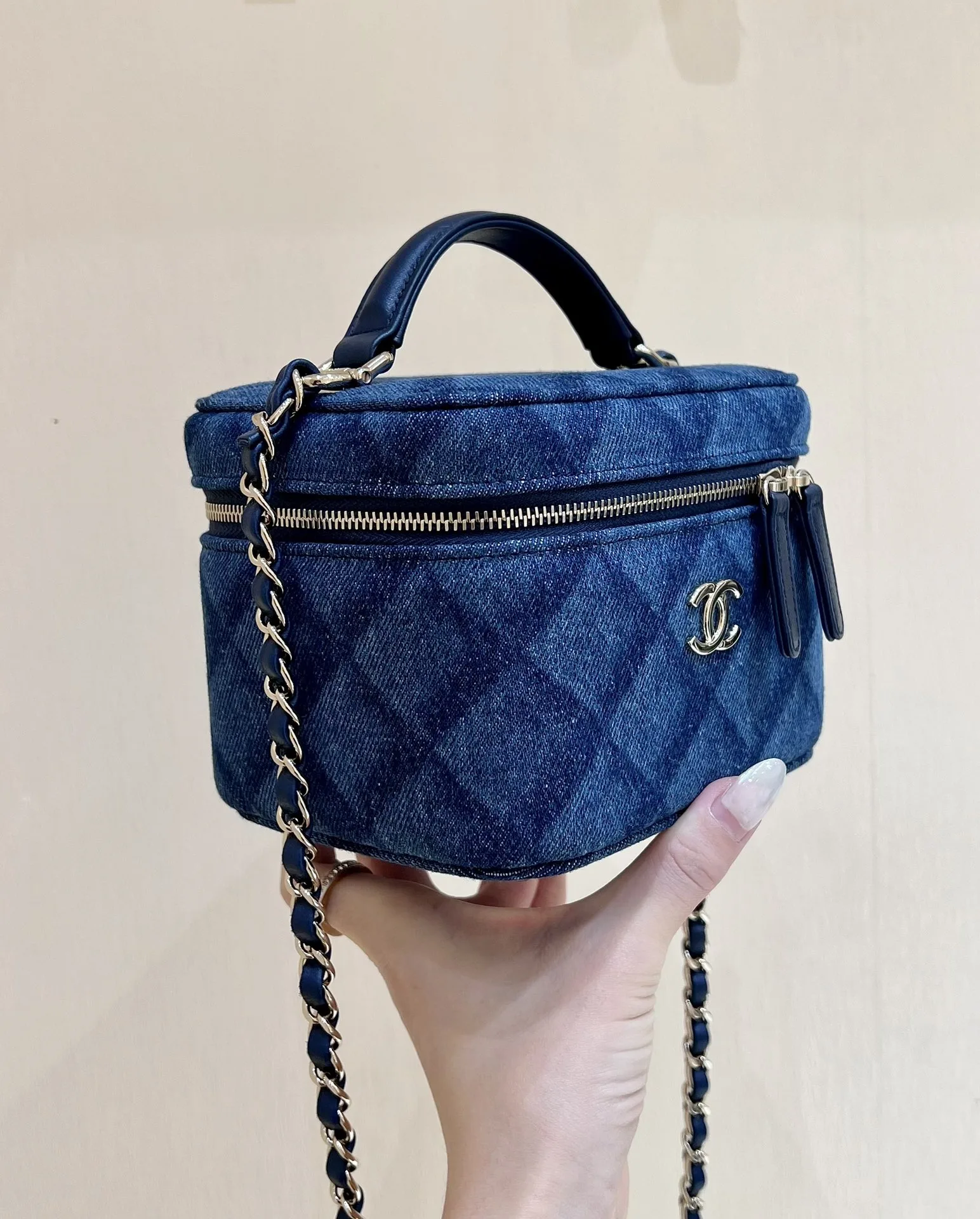 Chanel CC Denim Vanity Bag Dark Blue / - Image 6
