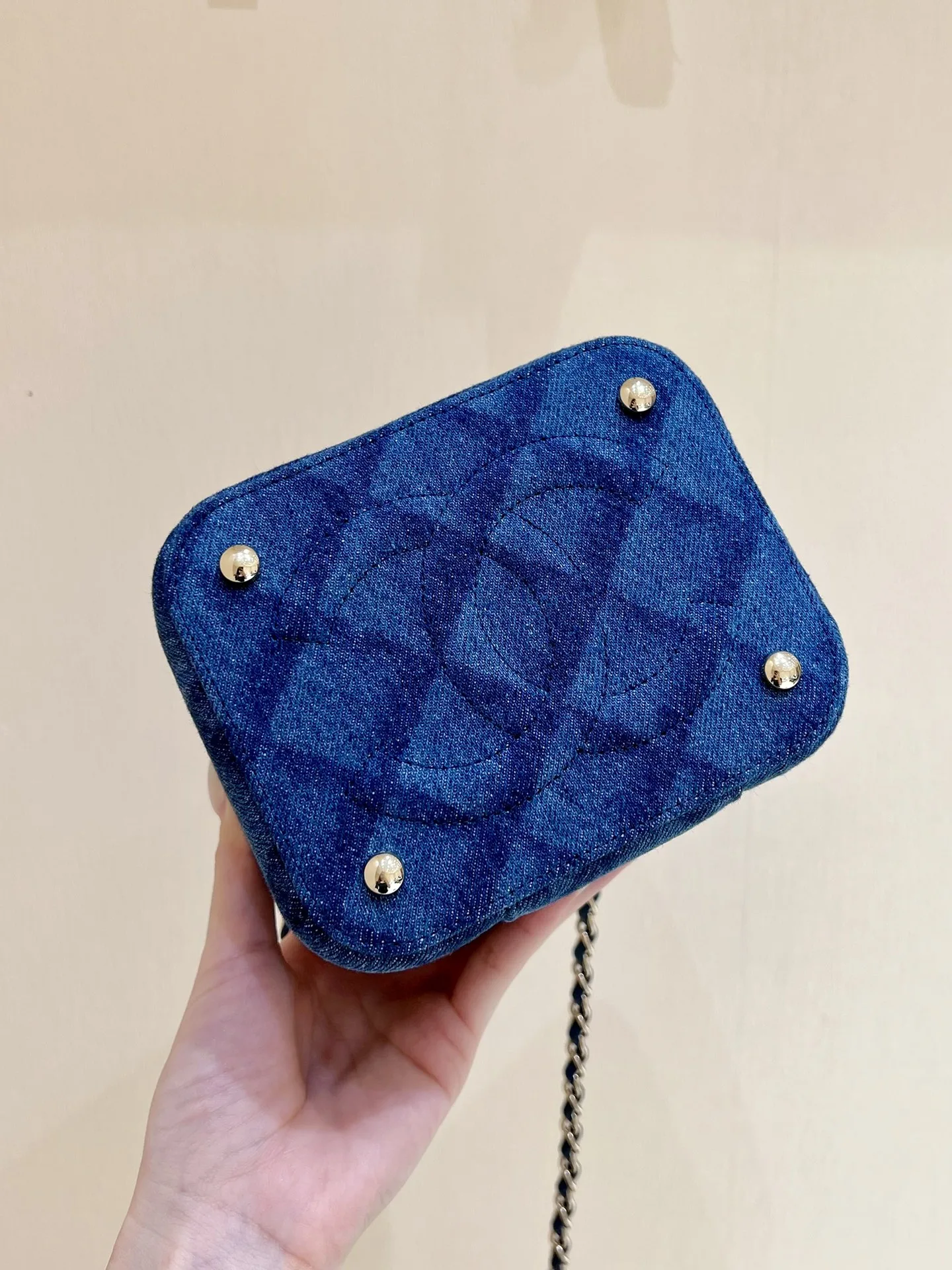 Chanel CC Denim Vanity Bag Dark Blue / - Image 7