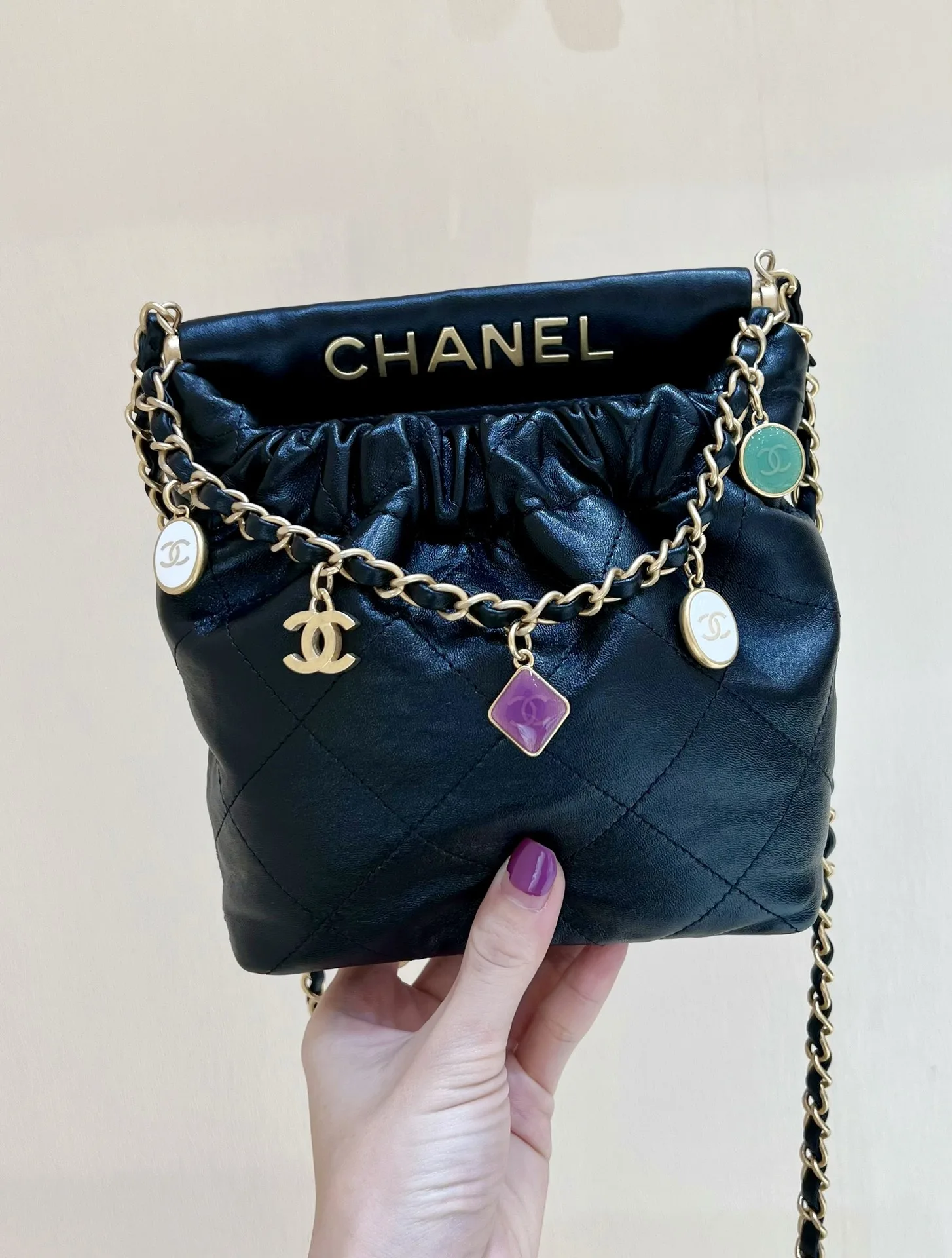Alternative view of Chanel CC Small Bucket Bag / Black Gold Hardware