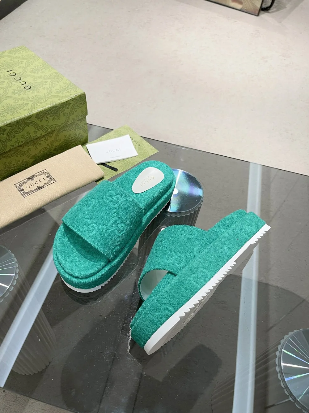 Gucci Women’s GG Platform Sandal Turquoise - Image 3