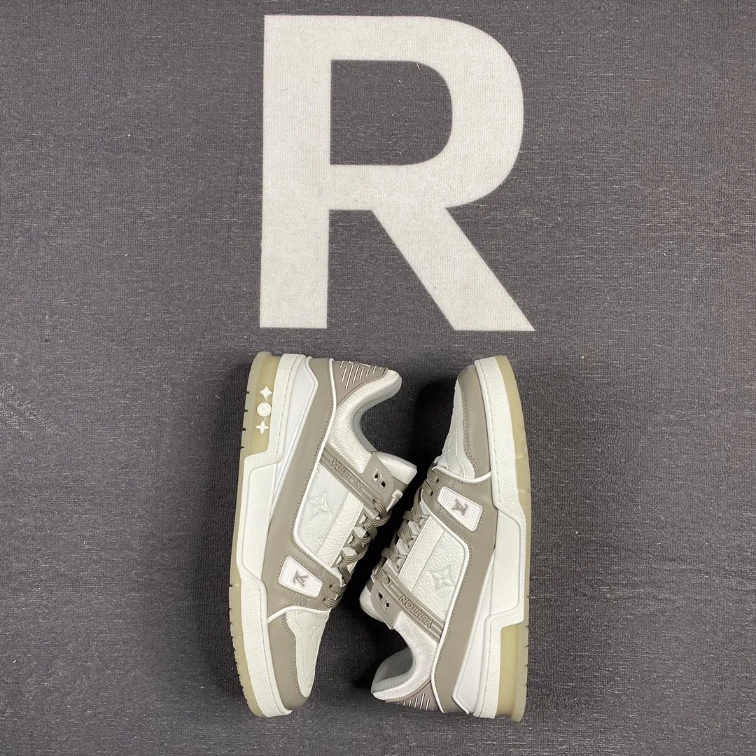 Louis Vuitton Trainer Sneaker Rubber Monogram Grey Virgil Abloh LV 1A9VOS - Image 4