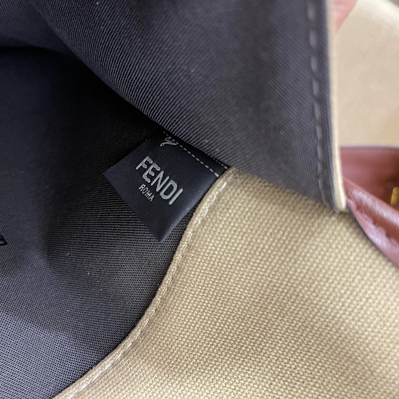 Fendi Peekaboo X-tote Bag Beige Canvas - Image 4
