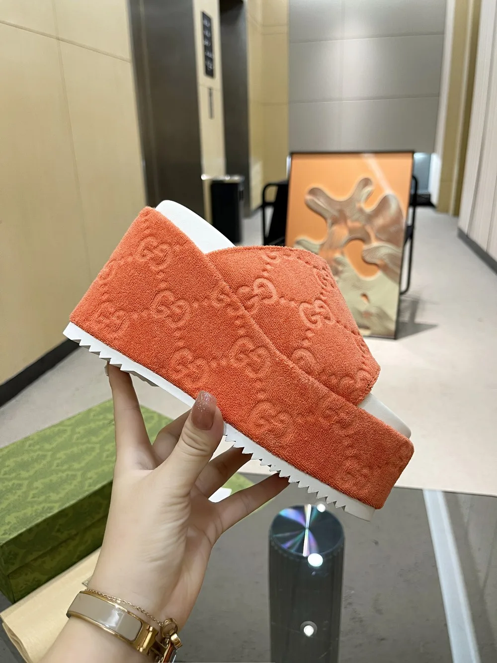 Gucci Women’s GG Platform Sandal Orange - Image 6