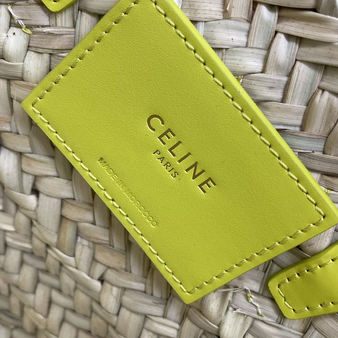 Celine Teen Triomphe Celine Classic Panier In Palm Leaves And Lizard Yellow / .11CT - Image 3