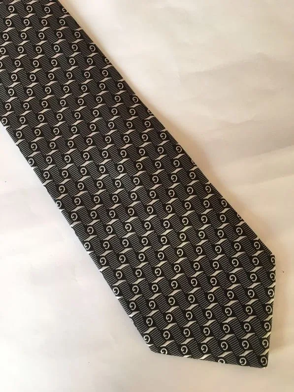 Gucci G Silk Jacquard Tie Dark Grey GG Men - Image 4