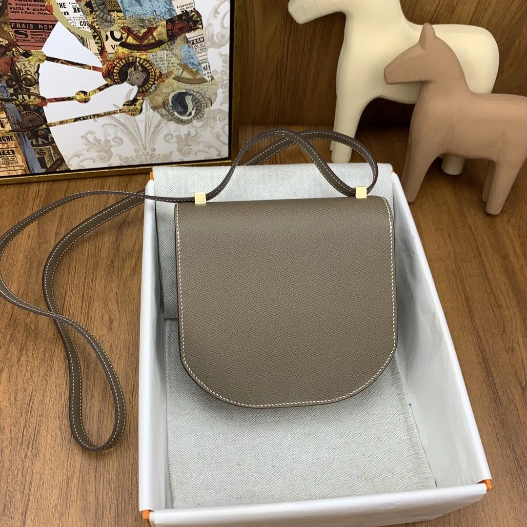 Hermes Mosaique 17 Grey, Gold Toned Hardware Bag - Image 3