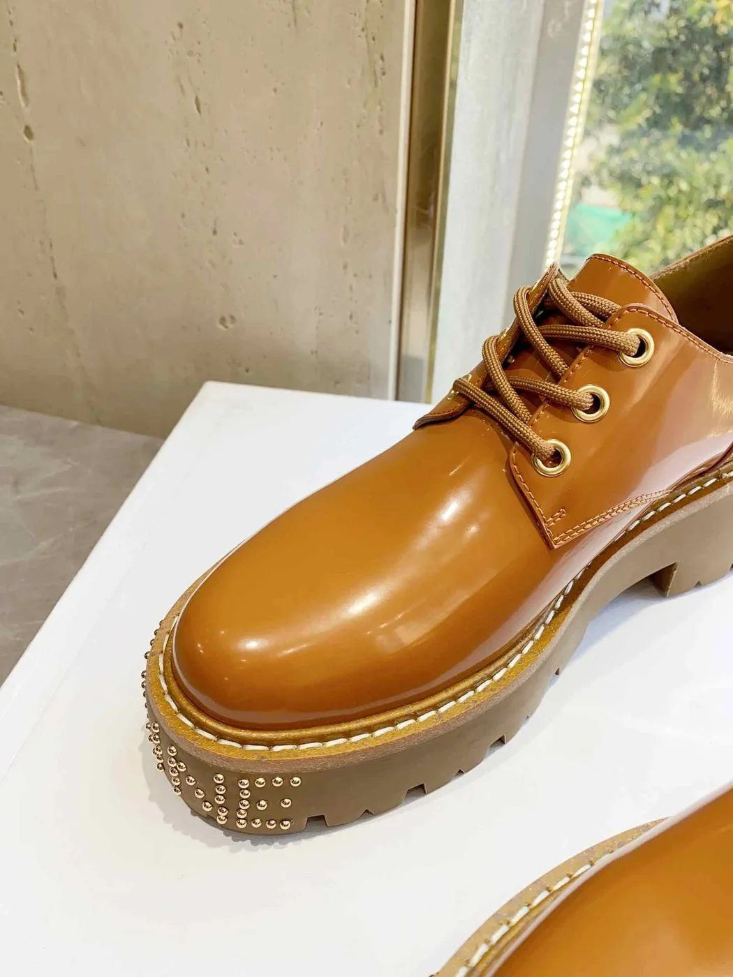 Celine Bulky Derby With Studded Outsole Brown - Image 4