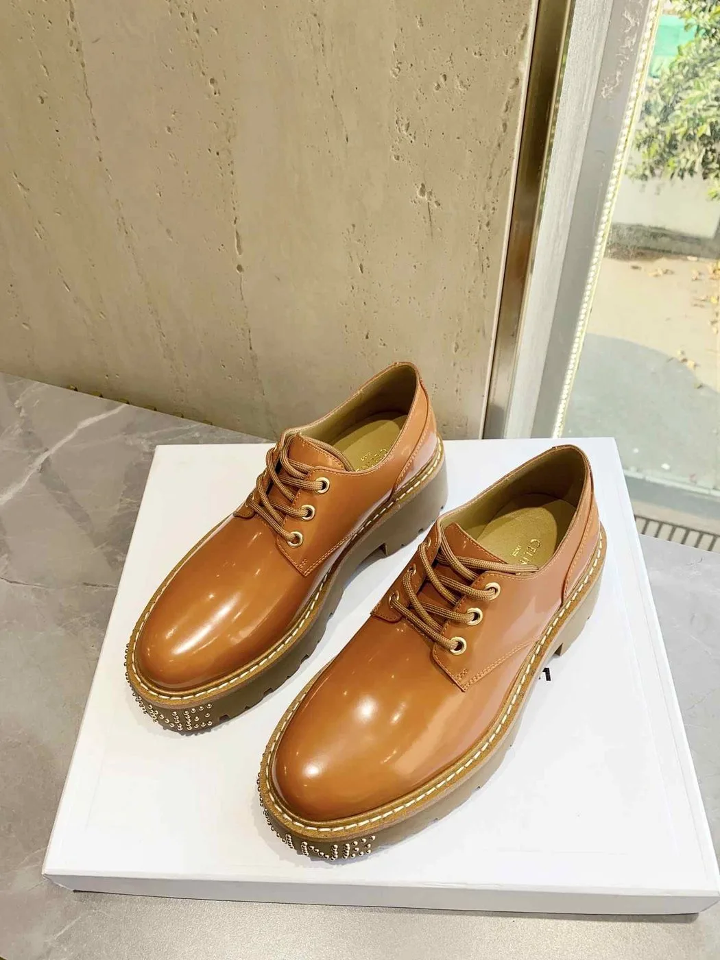 Alternative view of Celine Bulky Derby With Studded Outsole Brown