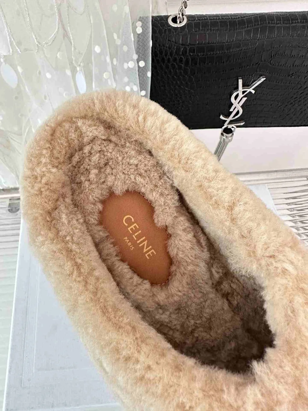 Celine Celine Fur Mule In Shearling Beige .01CR - Image 3