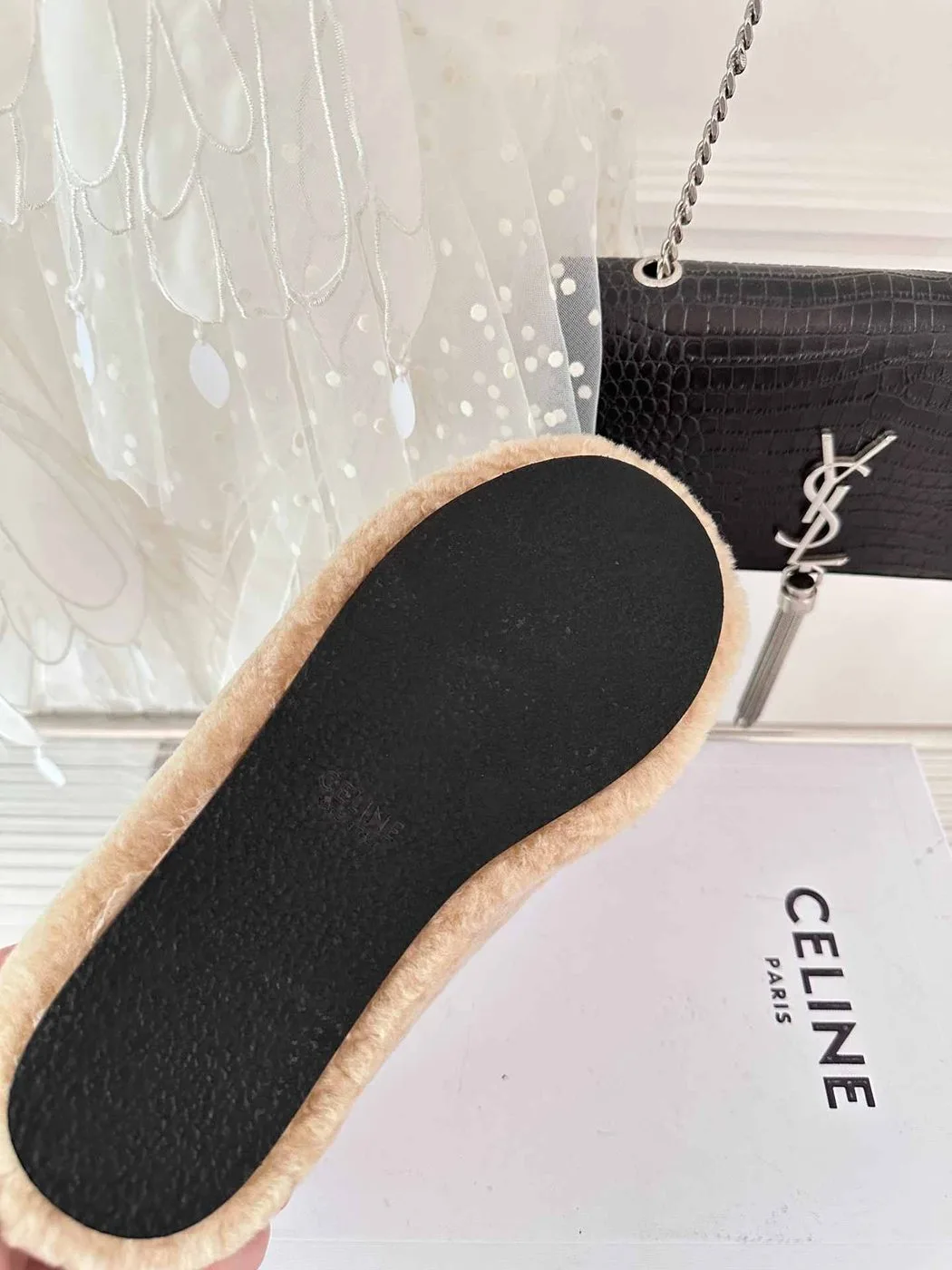 Celine Celine Fur Mule In Shearling Beige .01CR - Image 4