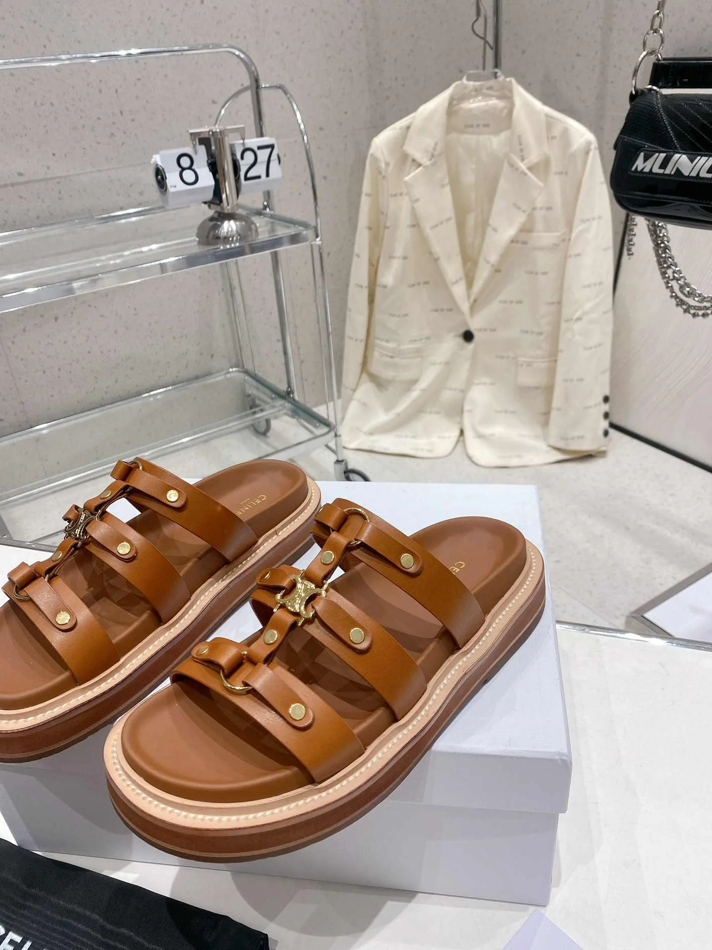 Celine Slides Tippi Black .38NO - Image 4