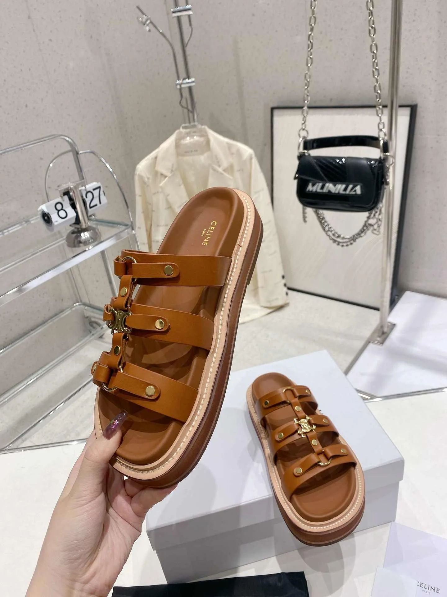 Celine Slides Tippi Black .38NO - Image 6