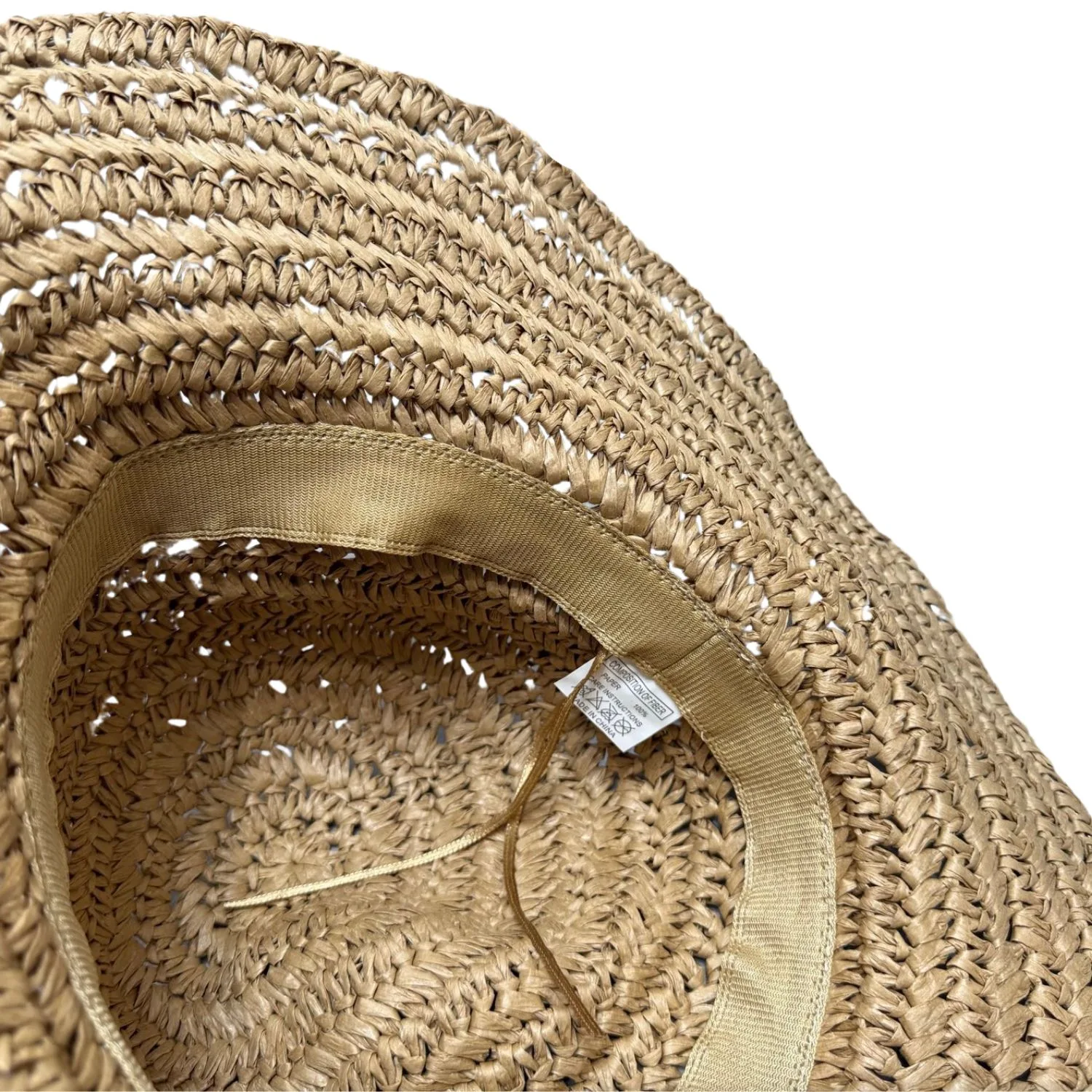 Celine Wide Brim Straw Hat Raffia Natural Tan / - Image 3