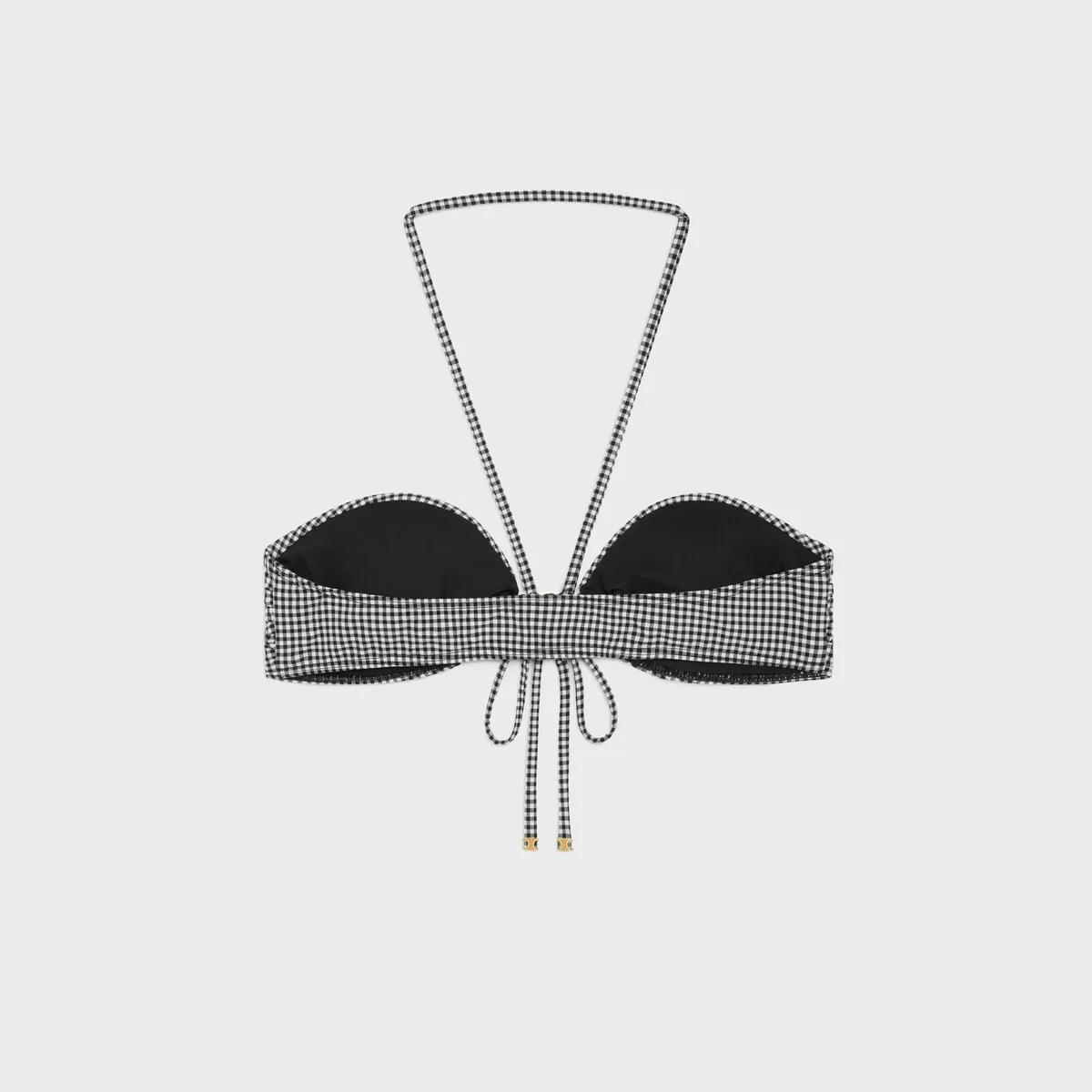 Celine Triomphe Balconette Bikini In Vichy Jersey Blanc/Noir - Image 3