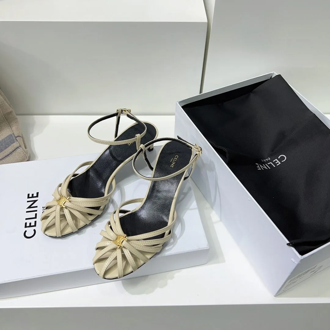 Celine Triomphe Sandal White - Image 3
