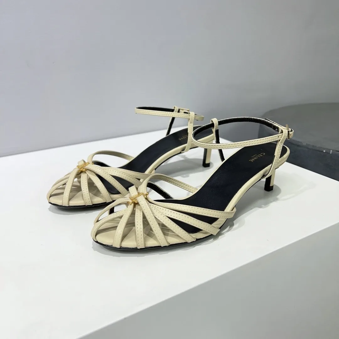 Celine Triomphe Sandal White - Image 4