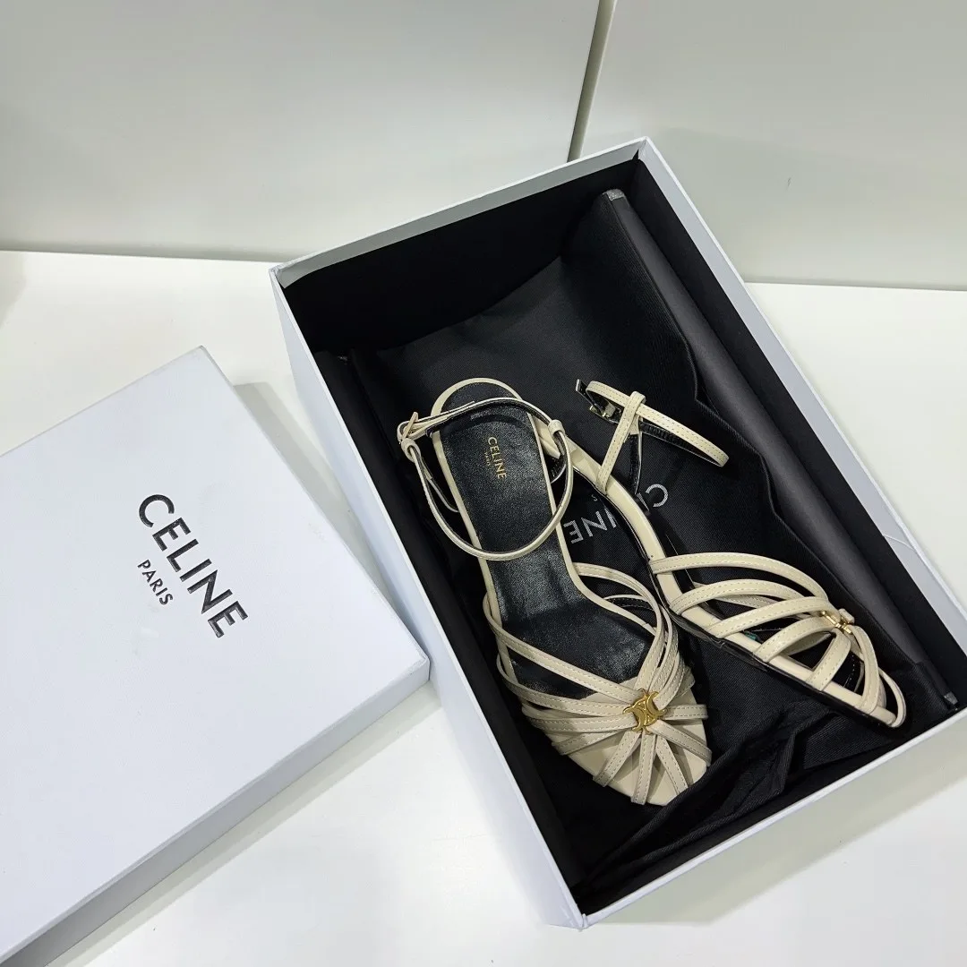 Celine Triomphe Sandal White - Image 5