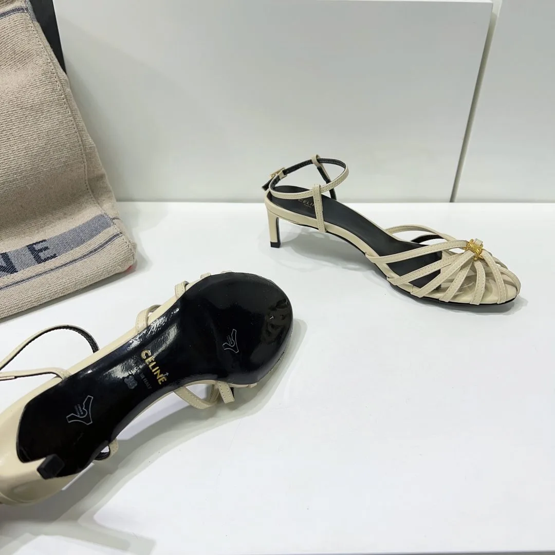 Celine Triomphe Sandal White - Image 6