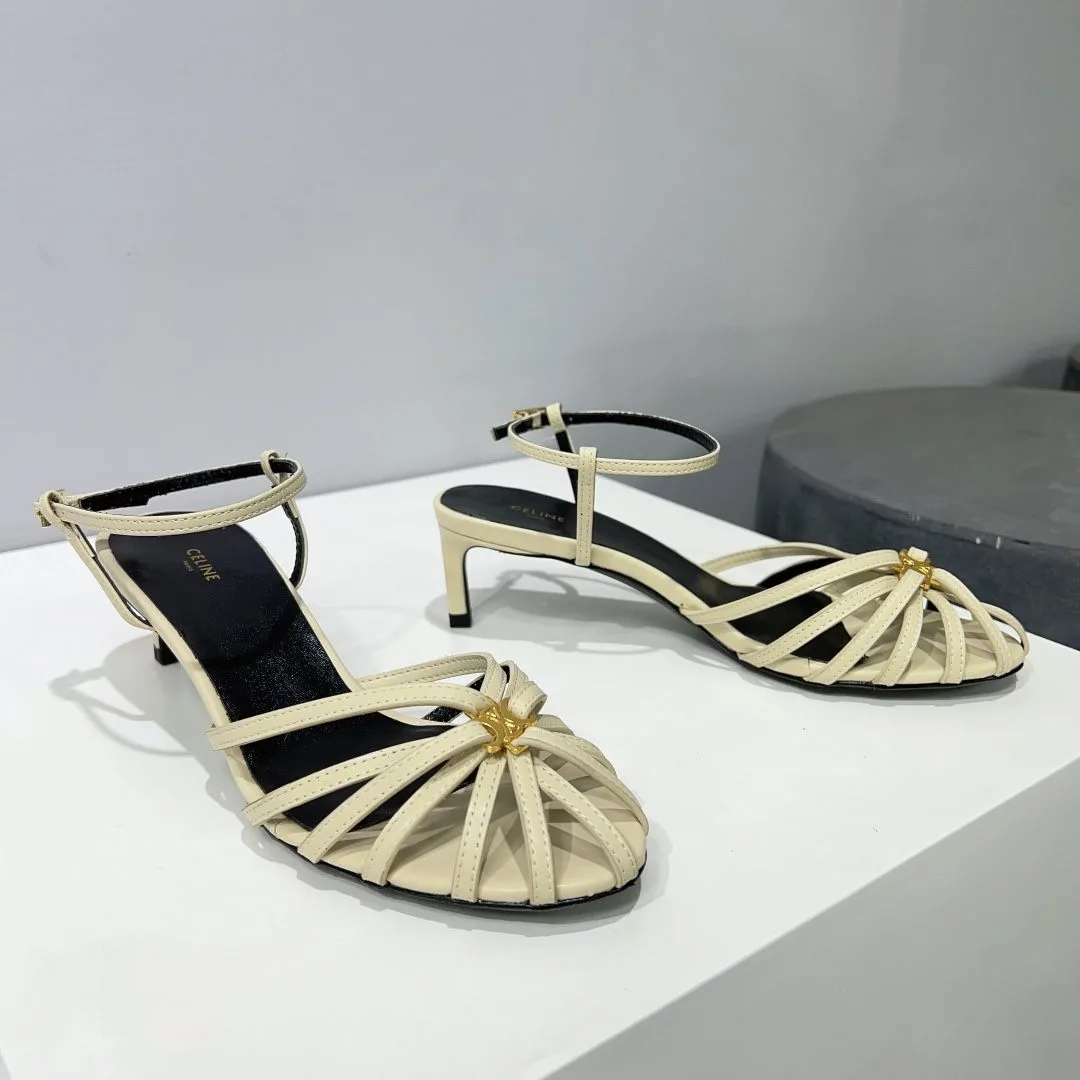 Celine Triomphe Sandal White - Image 7