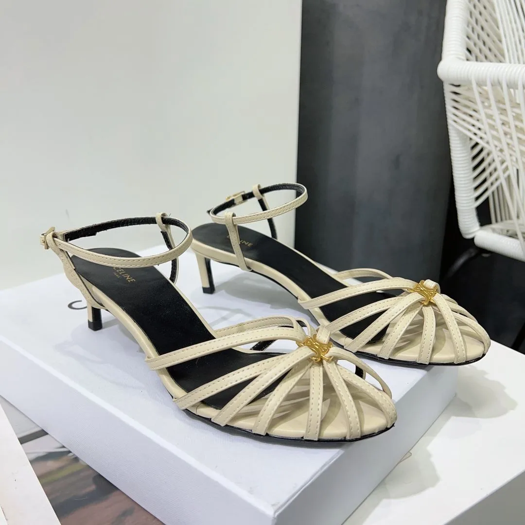 Celine Triomphe Sandal White - Image 9