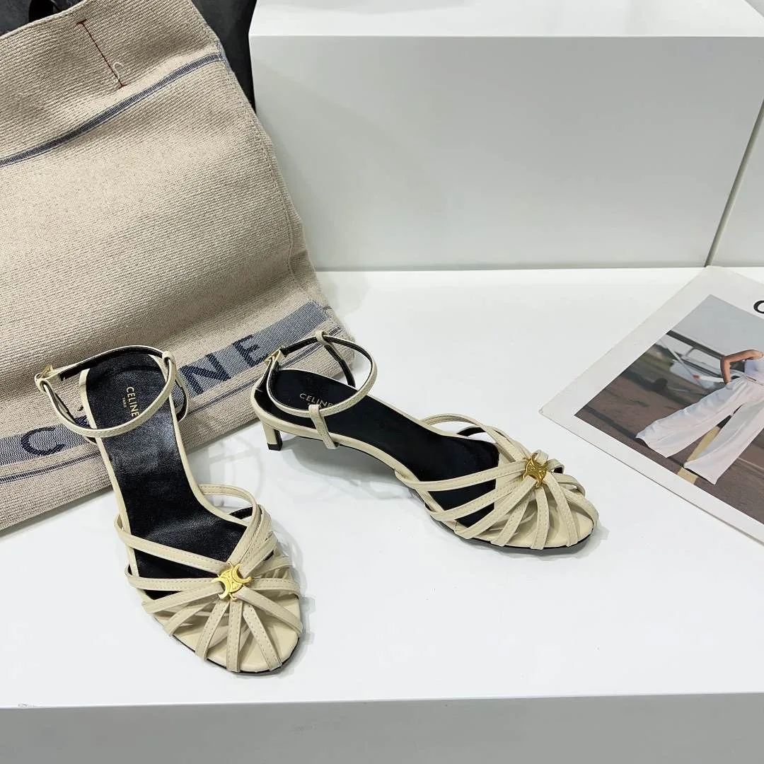 Celine Triomphe Sandal White - Image 10