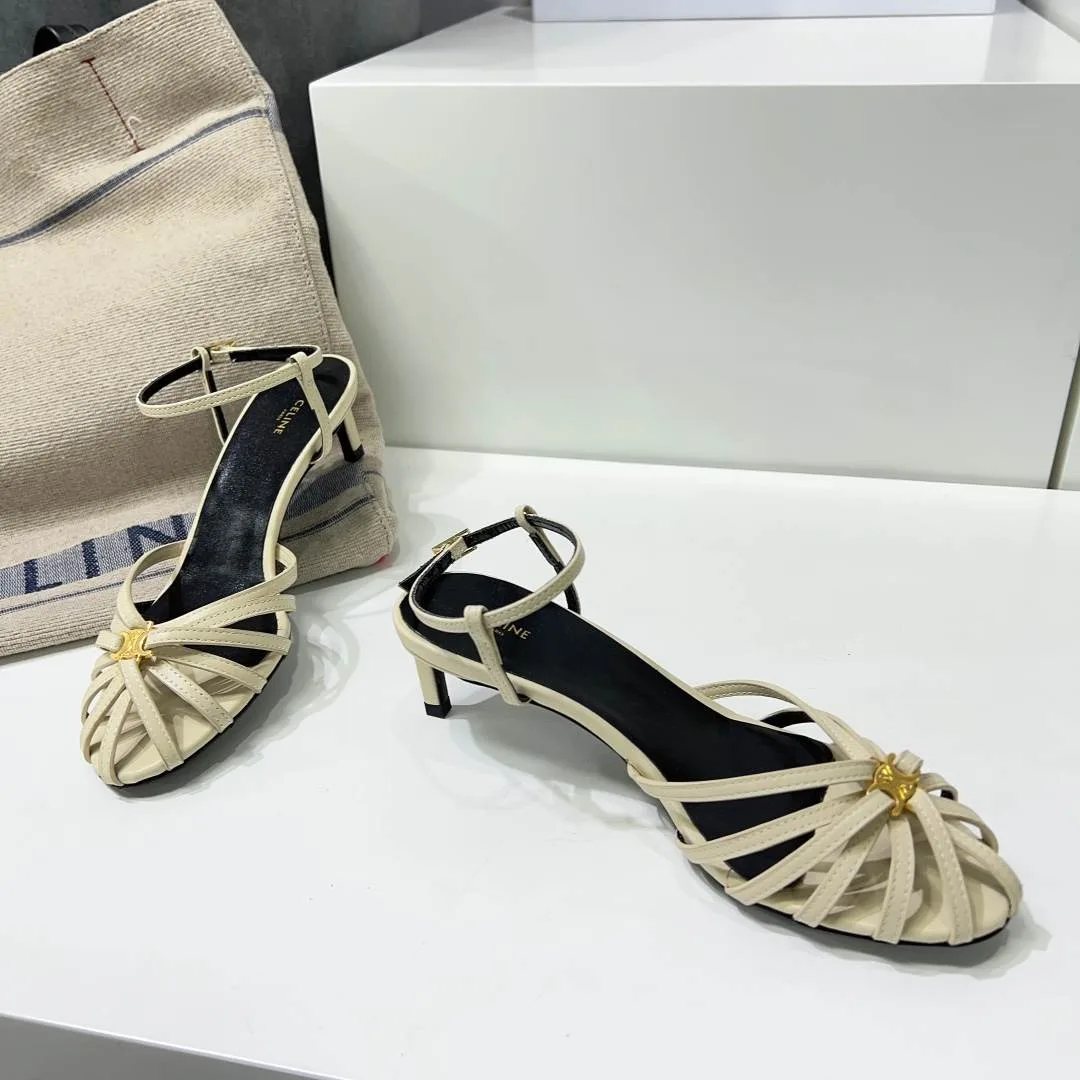Celine Triomphe Sandal White - Image 11