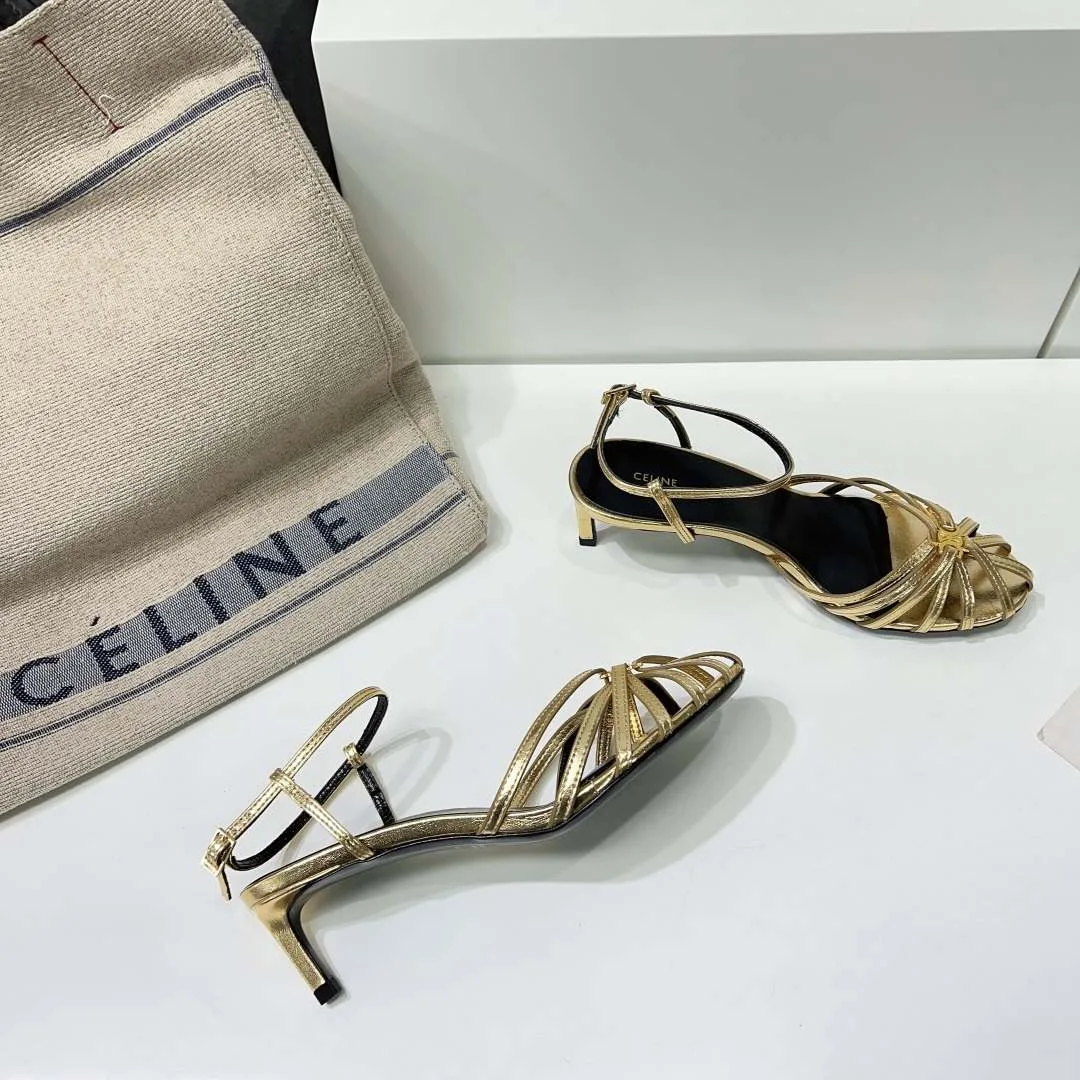 Celine Triomphe Sandal Gold Tone - Image 3