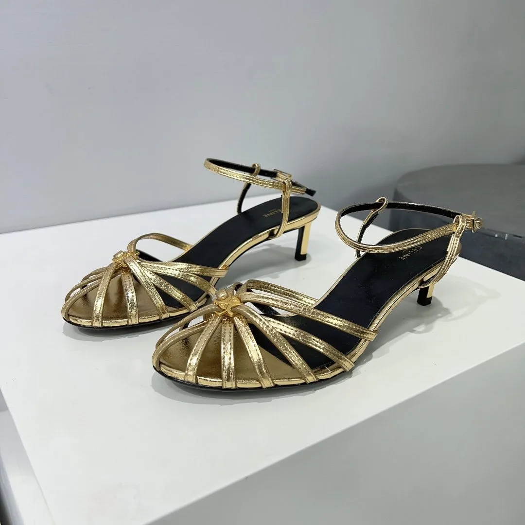 Celine Triomphe Sandal Gold Tone - Image 4