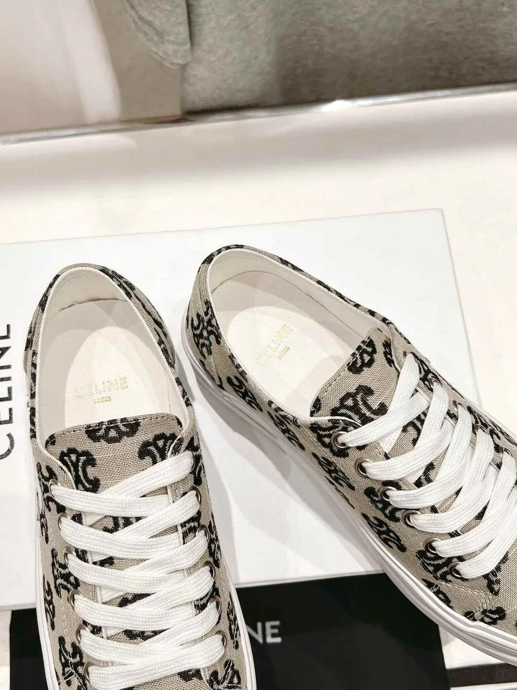 Celine Triomphe Sneakers In Canvas Black - Image 3
