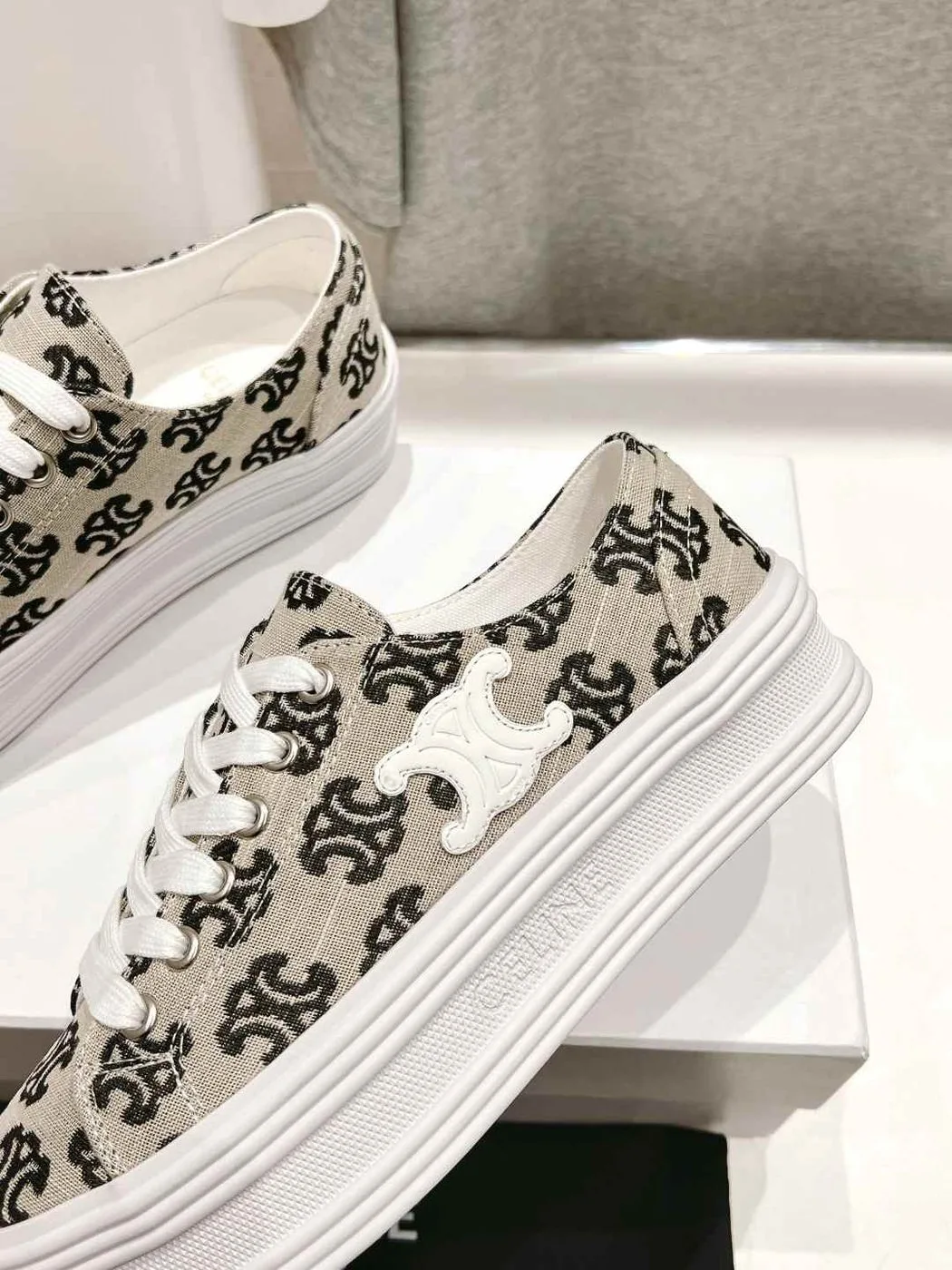 Celine Triomphe Sneakers In Canvas Black - Image 4