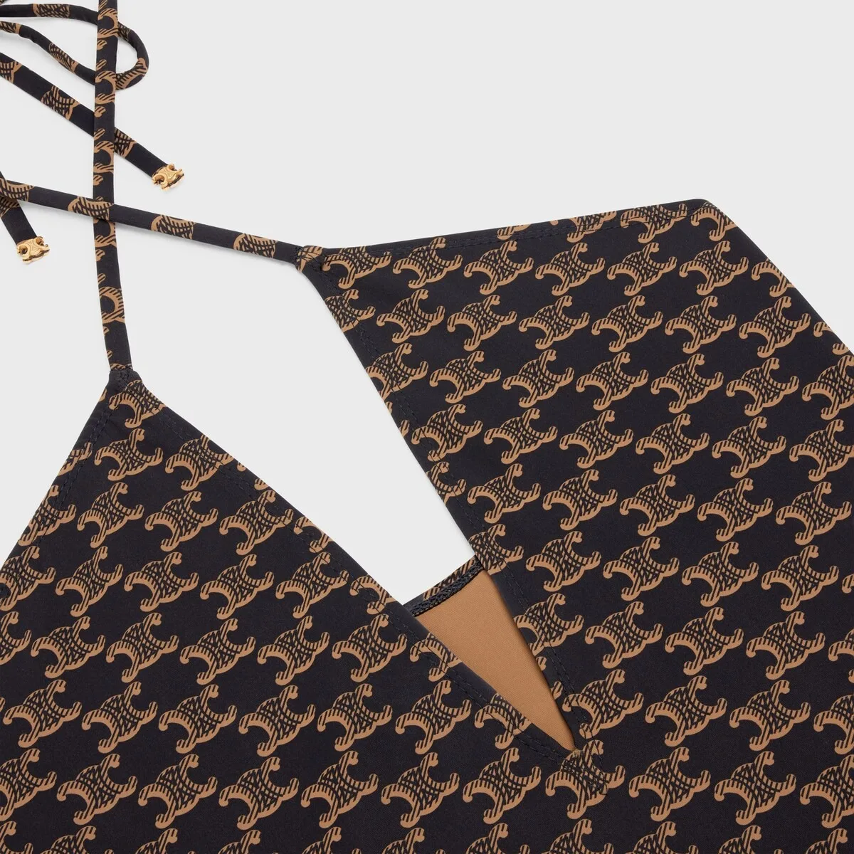 Celine Triomphe Swimsuit In Monogram Brown - Image 3