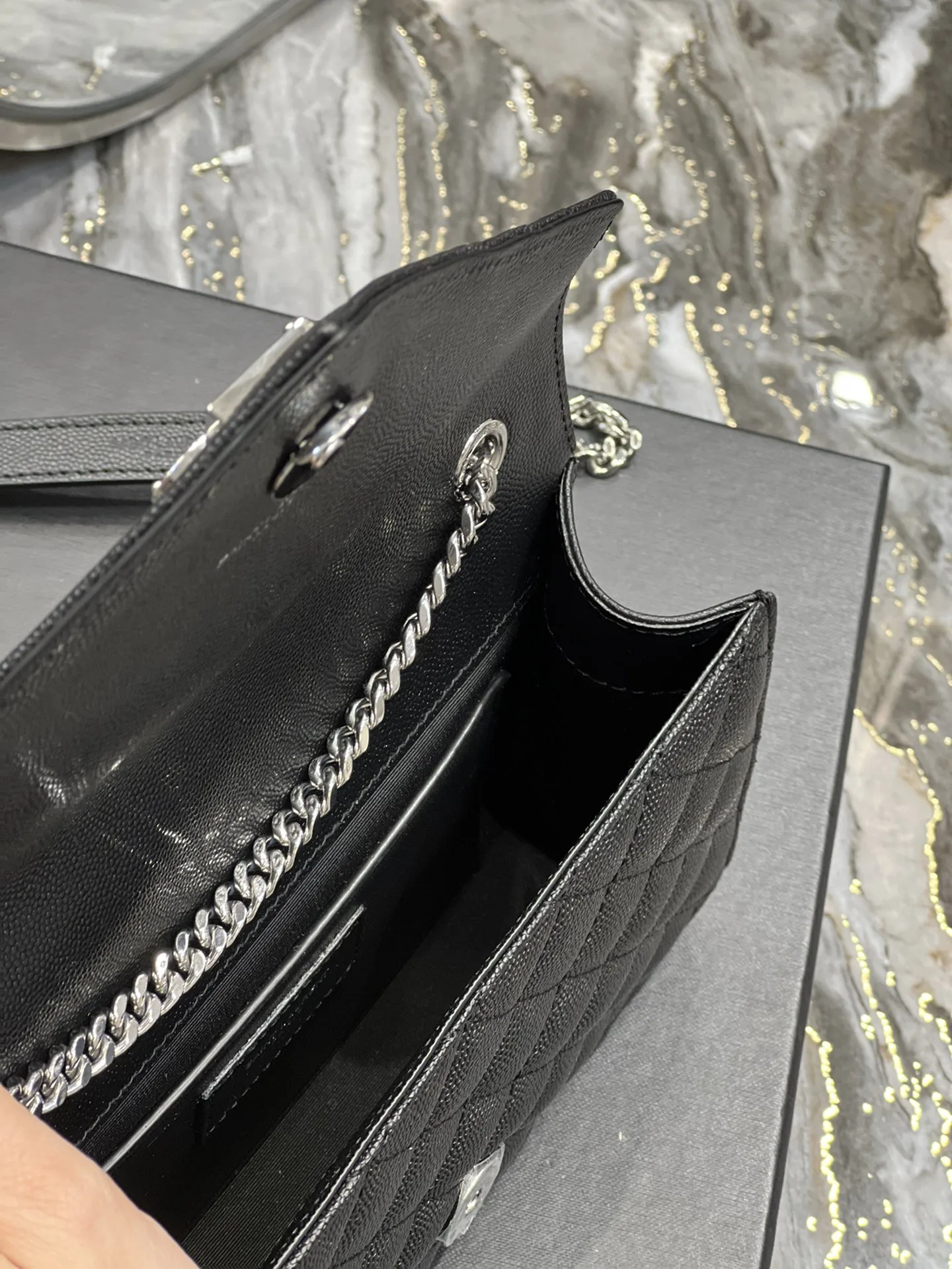 Saint Laurent Small Bag Black In Mix Matelasse / YSL - Image 3