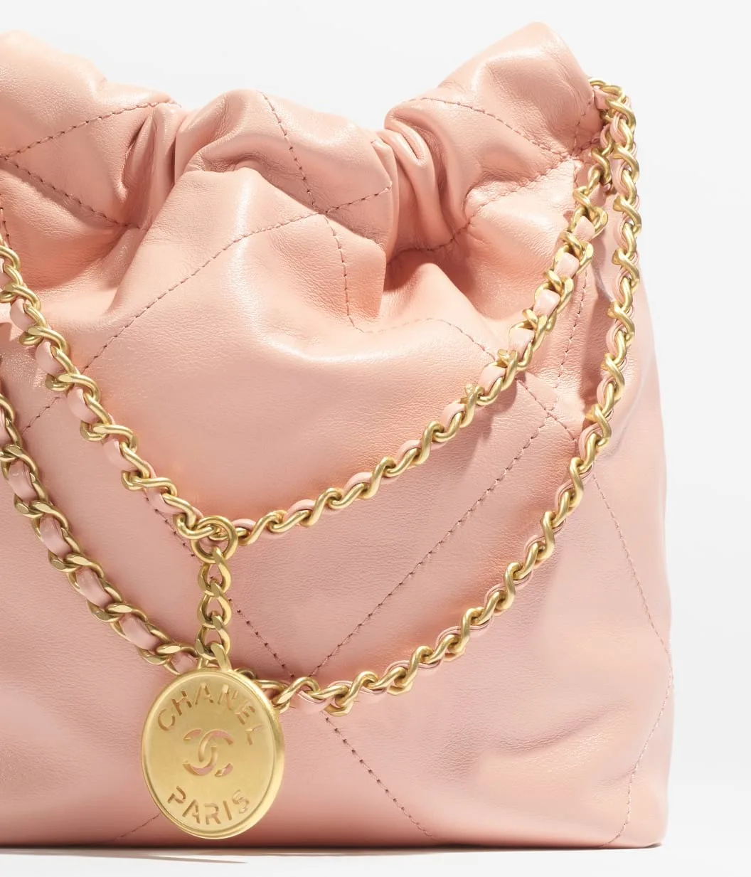 Chanel 22 Mini Crossbody Bag / Light Pink Gold Hardware - Image 4